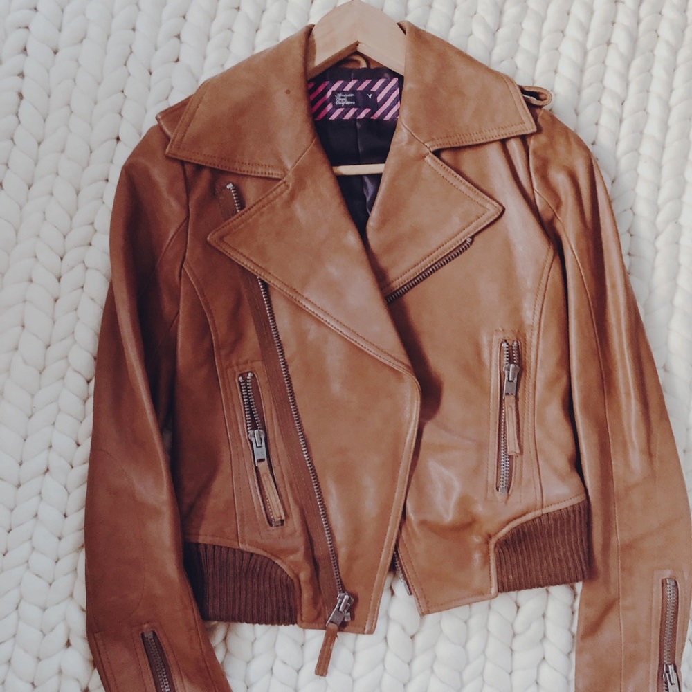 AE faux leather moto jacket